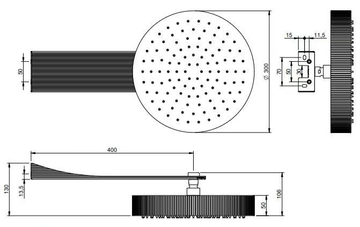 KEA - Wall-mounted round overhead shower with anti-lime system by Rubinetterie Treemme - view 3